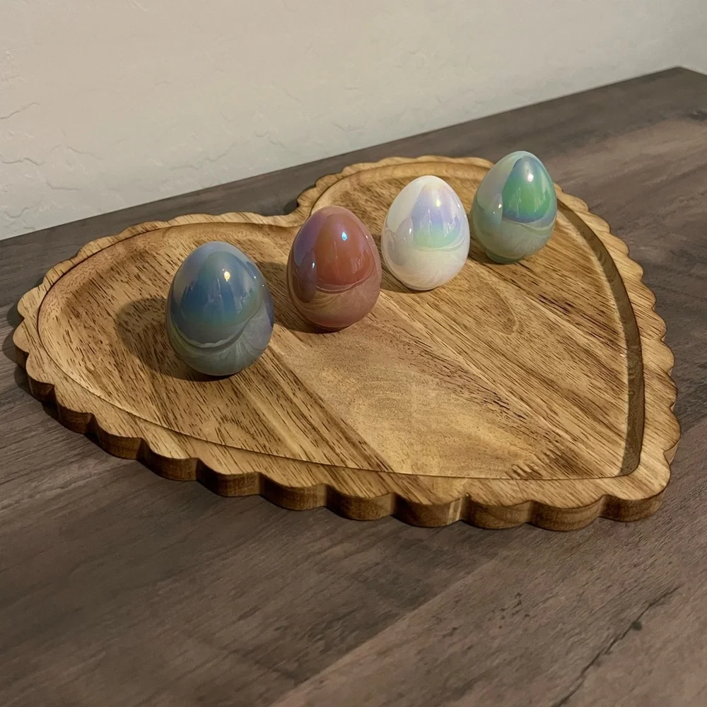 Target Bullseyes Playground Glass Iridescent Easter Egg Figurals Set of 4